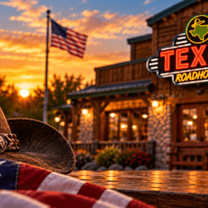 Patriotic Texas Roadhouse Sunset